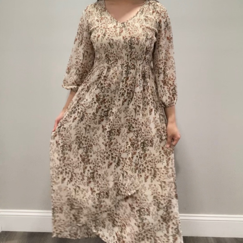 Floral Print Maxi Dress modest